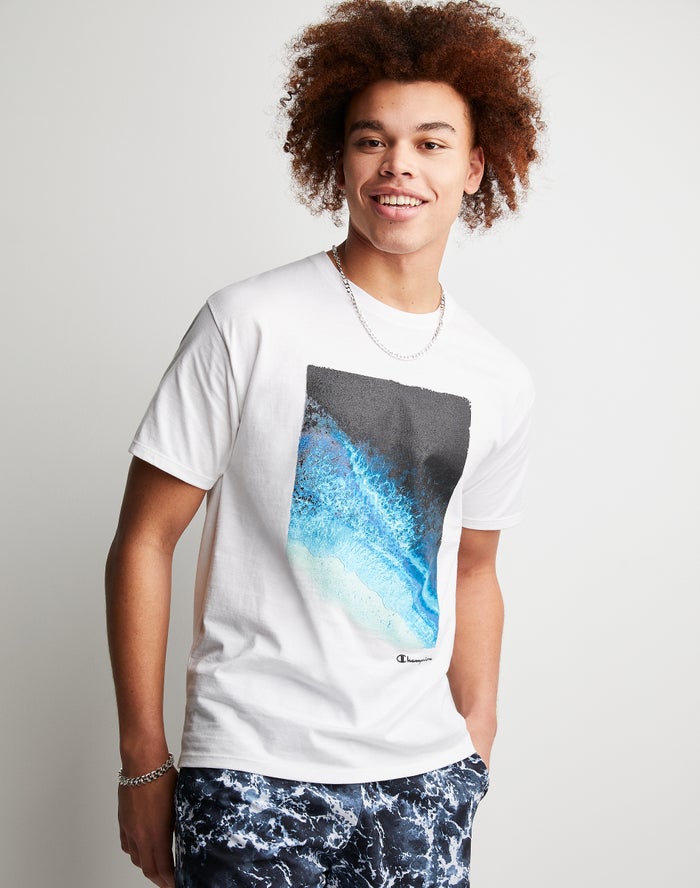 Champion Classic Graphic Shoreline T-Shirt Heren - Wit - Belgie 6134PRFOS